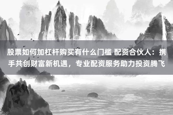 股票如何加杠杆购买有什么门槛 配资合伙人:携手共创财富新机遇,专业配资服务助力投资腾飞