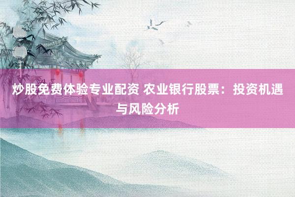 炒股免费体验专业配资 农业银行股票:投资机遇与风险分析
